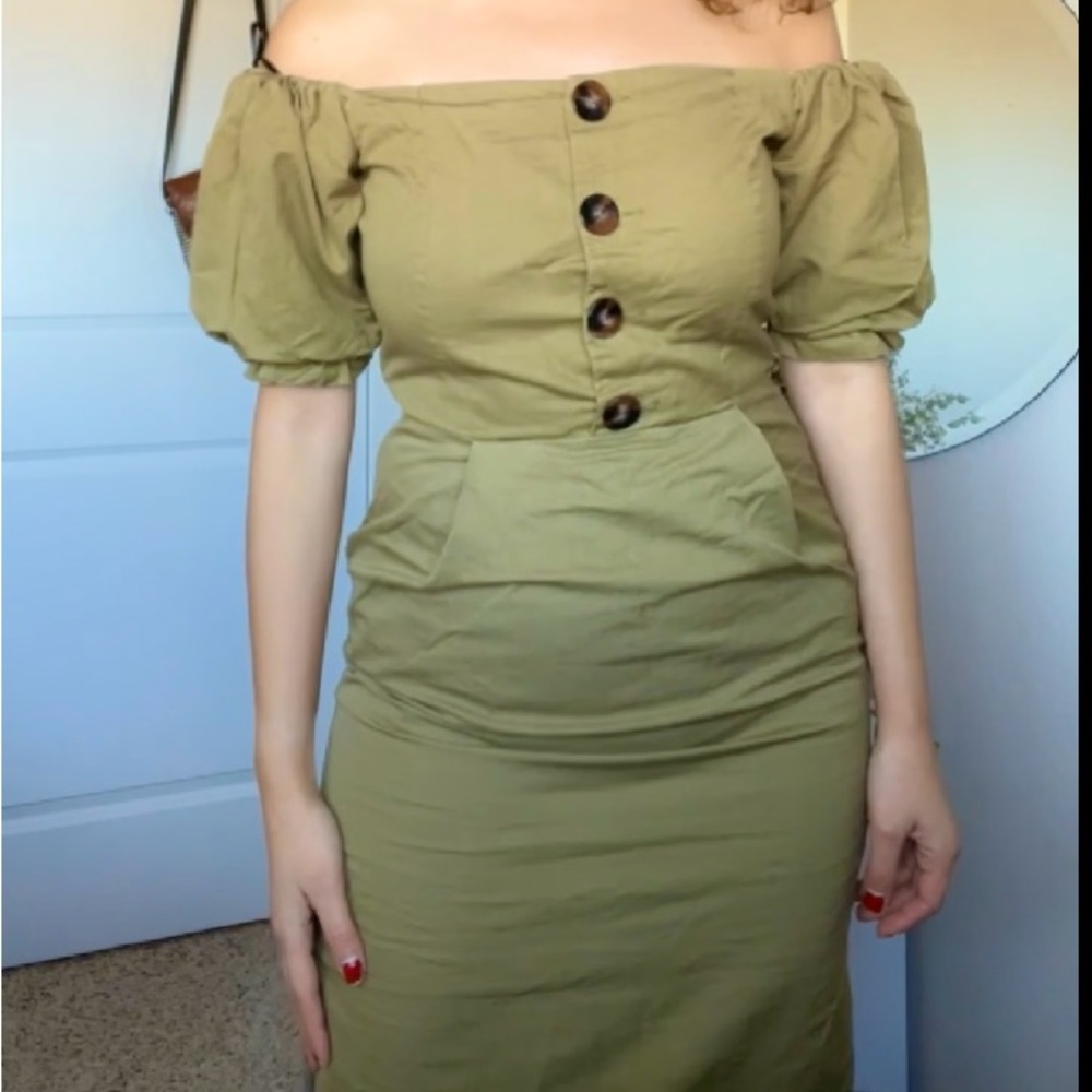 ZARA OLIVE GREEN DRESS